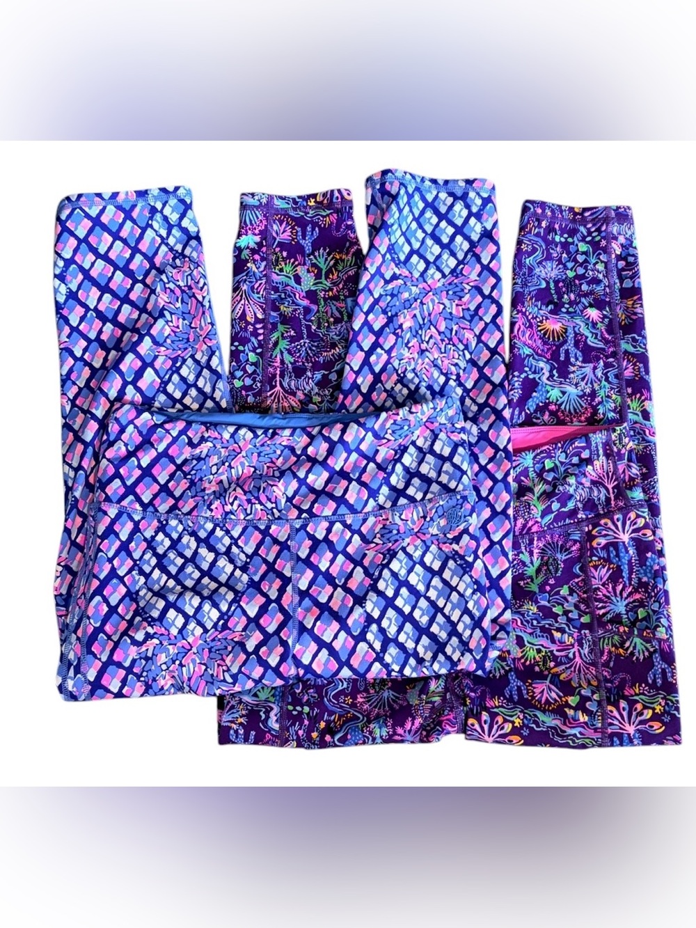 Lilly Pulitzer Luxletic Women's Medium cropped Leggings Lot of 2